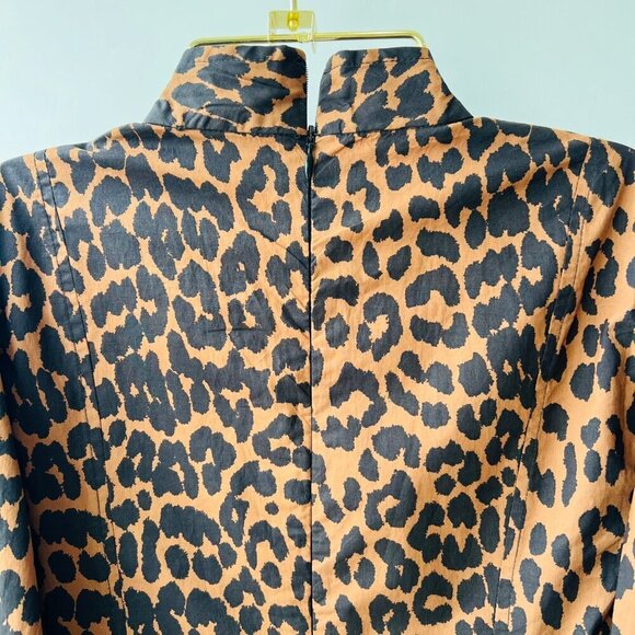 Ganni Sustain Leopard puff sleeves midi dress, Brown Leopard, Size 34 - Picture 13 of 13